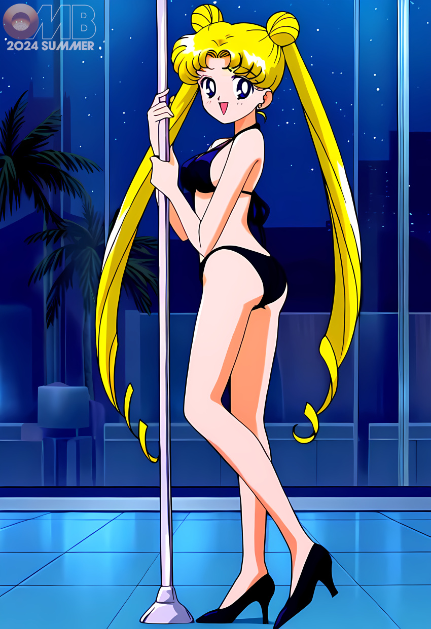 1girl accurate_art_style adult_swim alluring bishoujo_senshi_sailor_moon bishoujo_senshi_sailor_moon_r bishoujo_senshi_sailor_moon_r_the_movie bishoujo_senshi_sailor_moon_s bishoujo_senshi_sailor_moon_s_the_movie bishoujo_senshi_sailor_moon_supers bishoujo_senshi_sailor_moon_supers_the_movie blonde_hair blue_eyes bra high_heels medium_breasts michael_benson panties pole_dancing stripper_pole toei_animation toonami underwear usagi_tsukino viz_media