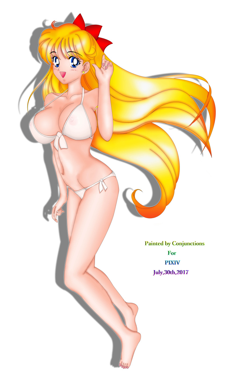 1girl adult_swim alluring bare_legs big_breasts bikini bishoujo_senshi_sailor_moon bishoujo_senshi_sailor_moon_r bishoujo_senshi_sailor_moon_r_the_movie bishoujo_senshi_sailor_moon_s bishoujo_senshi_sailor_moon_s_the_movie bishoujo_senshi_sailor_moon_supers bishoujo_senshi_sailor_moon_supers_the_movie blonde_hair blue_eyes cleavage conjuctions minako_aino pin_up toei_animation toonami viz_media