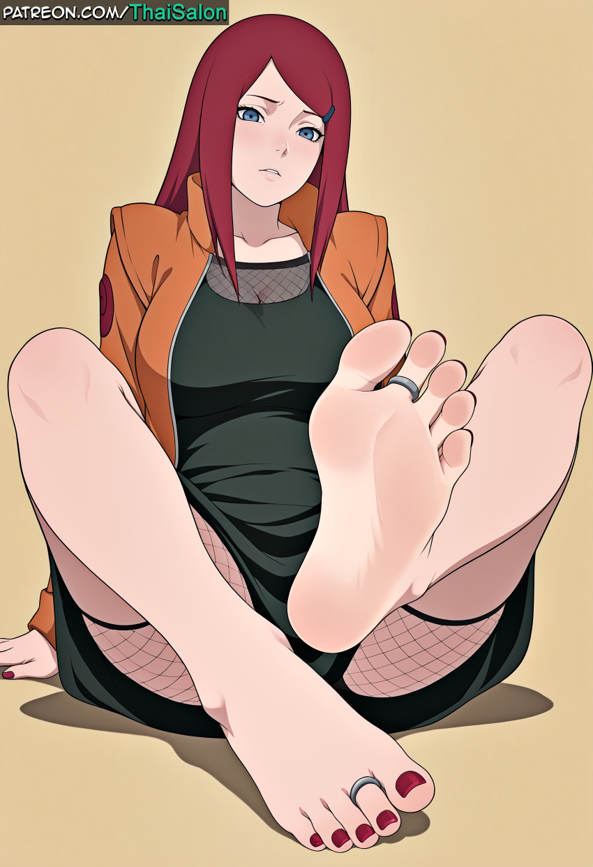 1girl 1girl 1girl 1girls ai_assisted ai_generated big_ass big_breasts big_breasts blue_eyes breasts chromatic_abberation clothed clothing curvaceous curvaceous_body curvaceous_female curvaceous_figure curves curvy curvy_body curvy_female curvy_figure curvy_hips eyebrows eyelashes eyeliner feet feet_fetish feet_focus feet_together feet_towards_viewer femal fishnet fishnet_thighhighs fishnets foot foot_fetish foot_play foot_worship high_res high_res high_resolution highs hires huge_ass huge_breasts kushina_uzumaki large_ass light-skinned_female long_hair naruto naruto_shippuden on_ground patreon patreon_username red_hair red_toenails sexually_suggestive simple_background sitting soles stable_diffusion tagme thaisalon thick thick_thighs thighs toe_ring toenail_polish toenails toes uzumaki_kushina voluptuous voluptuous_body voluptuous_female watermark