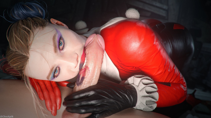 1boy 1girl 1girls 2024 3d ass batman_(series) big_ass bite biting_penis blonde_hair blue_eyes breasts cfnm checkpik clothed_female_nude_male clown_collar completely_nude covered_breasts dc_comics dc_comics duo dyed_hair female_focus frilled_gloves full_body_suit full_face_blush fully_clothed fully_clothed_female gloves harley_quinn harley_quinn_(classic) harley_quinn_(suicide_squad_game) heavy_makeup high_heels kneeling_on_ground leather_bodysuit lipstick_mark lipstick_mark_on_penis lipstick_on_penis looking_at_partner looking_at_viewer male male/female multicolored_bodysuit multicolored_eyeshadow nude nude_male on_all_fours only_one_naked oral ox_horns penis penis_in_mouth runny_makeup sex_on_floor sideways skintight_bodysuit straight straight_sex suicide_squad suicide_squad:_kill_the_justice_league teeth_on_penis three-tone_hair tied_hair two-tone_lipstick